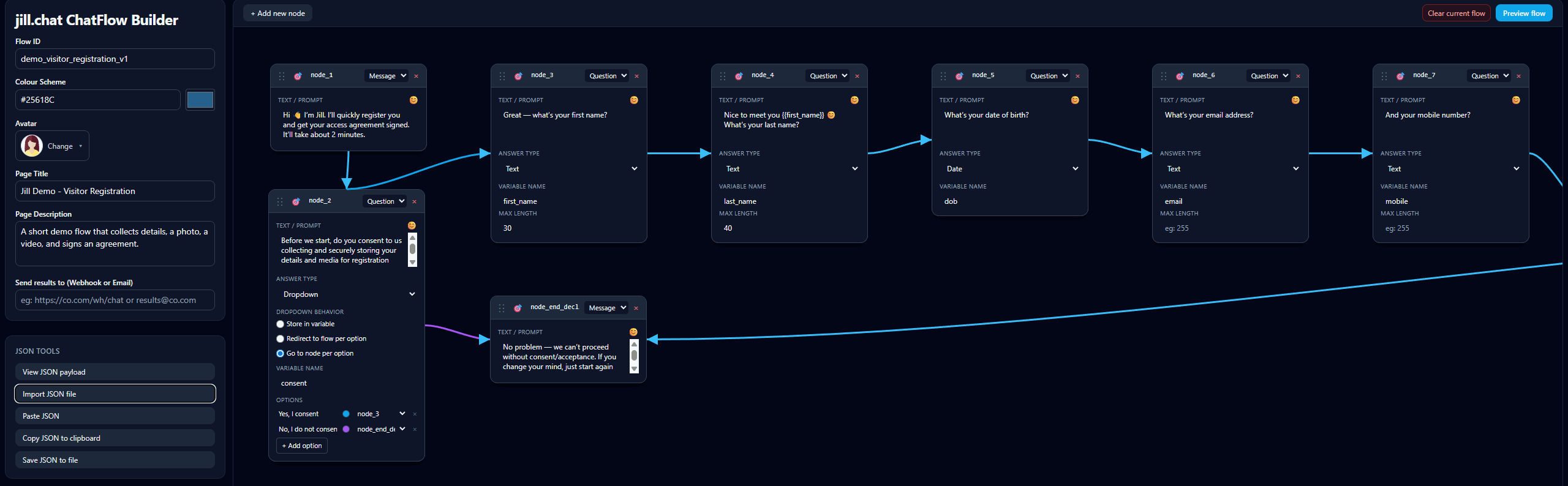 Jill Flow Builder sample